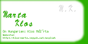 marta klos business card